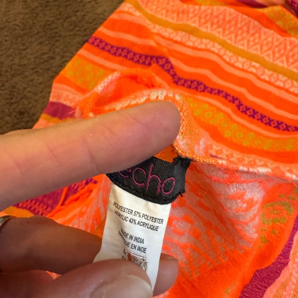 2 FOR $20 ECHO NEON ORANGE Shawl Scarf Wrap - Picture 4 of 4